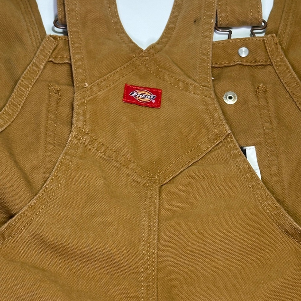 Dickies Brown Bib Overalls Kids 10/12 (M) Workwear Style - Picture 5 of 8